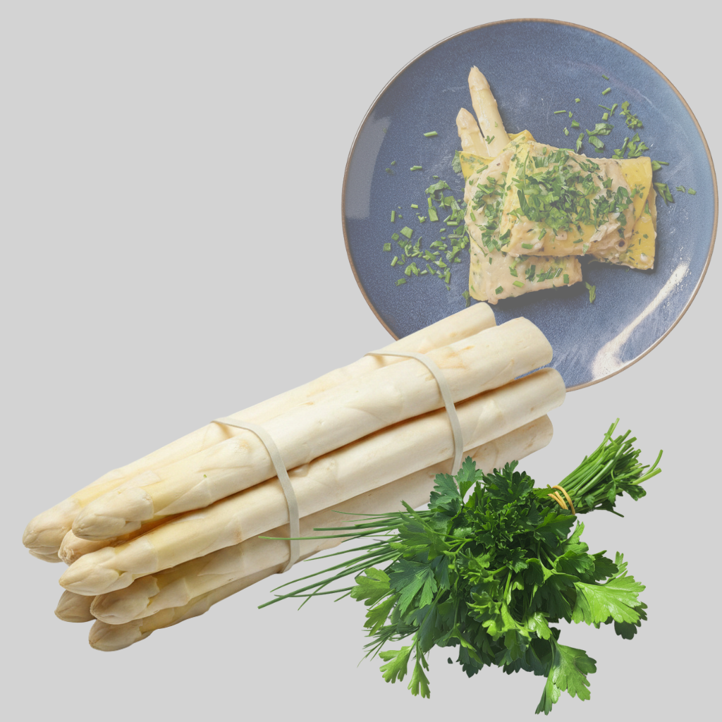 Küchenkombi für Kräuterpfannkuchen mit Spargel (4 Portionen, Hauptgericht)